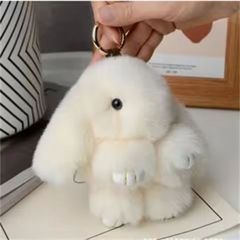 15cm Rabbit Fur Keychain Women Bag Car Key chain Pendant Decoration Jewelry Bags Hangings Accessories Gifts https://tinyurl.com/2av9q48f