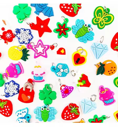 Pendants DIY Colorful Loom Rubber Band Bracelet Jewelry Making Beads Toy Colorful Animal Flower Beads Random Style Elastic Bands https://tinyurl.com/2cdtwth3