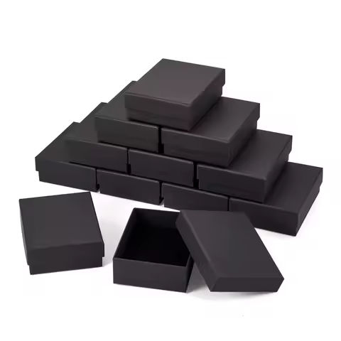 Black Cardboard Jewelry Set Square Boxes for Ring Necklace boxes and packaging Birthday Gift Box 12pcs/18pcs/24pcs https://tinyurl.com/29avqrck
