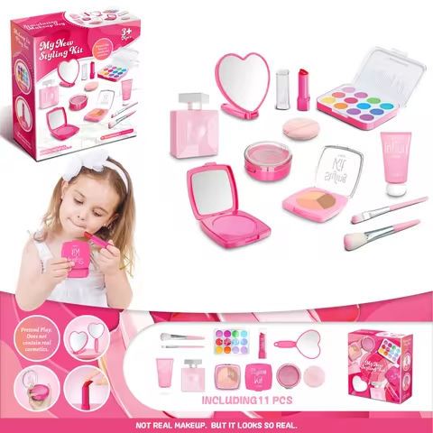 Play Makeup Toy Model – Lipstick and Eyeshadow Kit, Girl Princess Makeup Set，Birthday Gift, Pretend Play, Can’t Really Makeup https://tinyurl.com/299beu4q