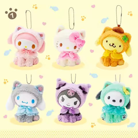 Sanrioed Kawaii Hello Kitty  Kuromi  Plush Doll Toys Pendant Cute Plush  Keychain Bag Pendant Christmas Gifts12CM https://tinyurl.com/2aq2mdn7
