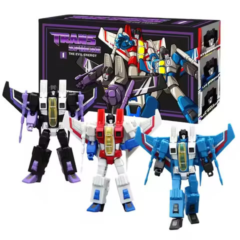 3Pcs/Box Transformation robot toy G1 cartoon Flight team Starscream Skywarp Thundercracker figure model small scale aircraft https://tinyurl.com/22f2xqn3
