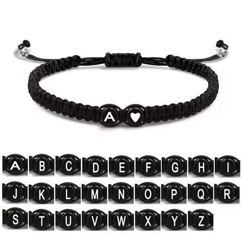 New 26 Letters Initial Heart Bracelets Handmade Adjustable A-Z Name Braided Bracelets For Women Men Jewelry Gifts Accessories https://tinyurl.com/2bho8q6b