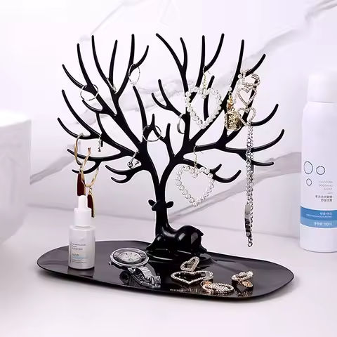 Jewelry Display Stand Tray Tree Storage Racks Earrings Necklaces Rings Jewelry Boxes Case Desktop Organizer Holder Make Up Decor https://tinyurl.com/2b4umdbc