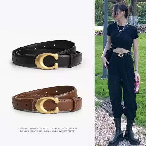 2025 New Women’s Trendy Fashion Simple Letter Buckle Belt Business Style Commuter Waist Belt Women’s Pants Belt https://tinyurl.com/2a5fr4o2