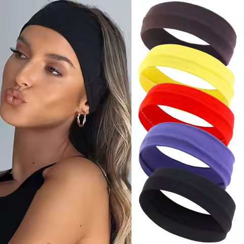 Summer Sports Headbands For Women Fitness Run Yoga Bandanas Solid Color Elastic Hair Bands Stretch Makeup Hair Accessories 2023 https://tinyurl.com/2yv6un84