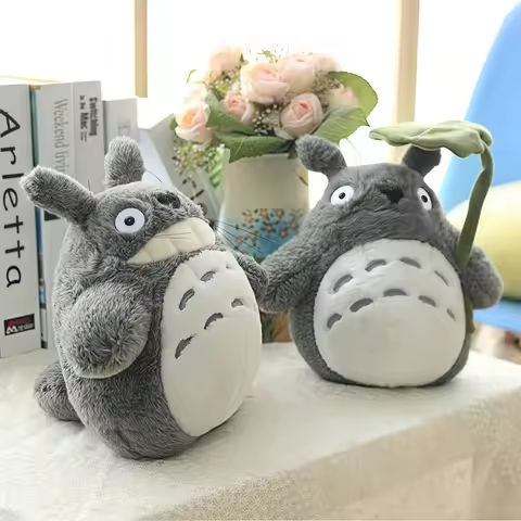 Cartoon Laugh Heartily Totoro Plush Toy Stuffed Movie Anime Totoro Lotus Leaf Plushies Lovely Pillow Japanese Style Doll Gifts https://tinyurl.com/26t6gq8c
