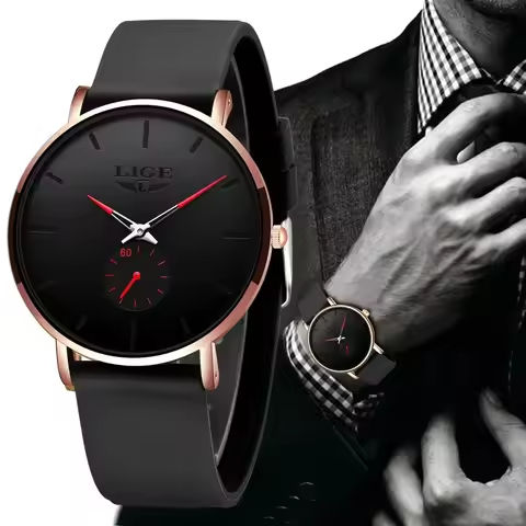 LIGE New Fashion Mens Watches Top Brand Luxury Sports Waterproof Simple UltraThin Quartz Watch Man Clock Relogio Masculino+Box https://tinyurl.com/2b3rup8f