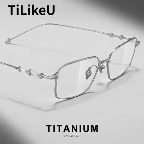 2025 Fashion Korean Pure Titanium Silver Frame Eyeglasses Men Women Luxury Retro Rectangular Optical Prescription Glasses Frames https://tinyurl.com/26gnfqnq