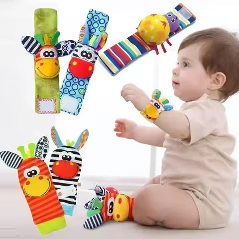 0-12 Months Baby Rattles Toys Animal Socks Wrist Strap +Rattle Baby Foot Socks Bug Wrist Strap Toddler Socks Pacifier Toys https://tinyurl.com/228y7k5s