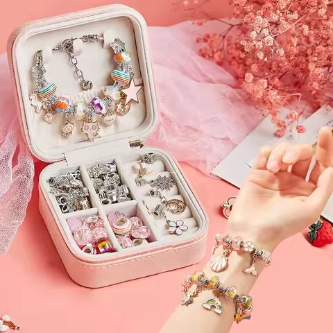 DIY Beaded Bracelet Set with Storage Box for Girls Gift Acrylic European Large Hole Beads Handmade Diy Jewelry Making Kit https://tinyurl.com/26ljgmjw