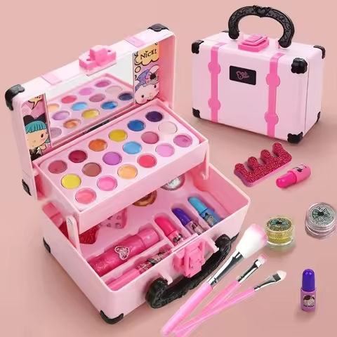Kids Makeup Cosmetics Playing Box Princess Makeup Girl Toy Play Set Lipstick Eye Shadow Safety Nontoxic Kids Toys for Girls https://tinyurl.com/25pphpkz