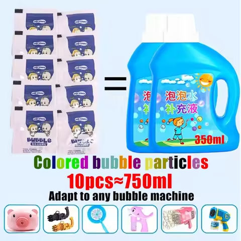 10-40pcs Bubble Machine Supplement Liquid Colorful Bubble Concentrated Granules 10pcs ≈ 750ml Bubble Gun Supplement Granules https://tinyurl.com/2dkfp2cg