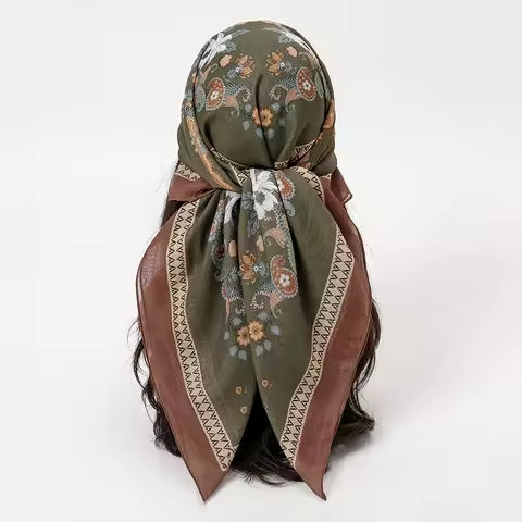 New Muslim Square Hijab Scarf Print Turban Thick Cotton Hair Bonnet Night Cap For Sleeping Elastic Sunscreen Bandana 90x90cm https://tinyurl.com/22jy8m3g