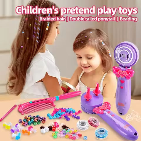 DIY Hairdressing Tools 3-in-1 Magic Automatic Hair Braiding Machine Jewelry Beads Dress Up Pretend Play Toys Gifts https://tinyurl.com/2dp5cgma
