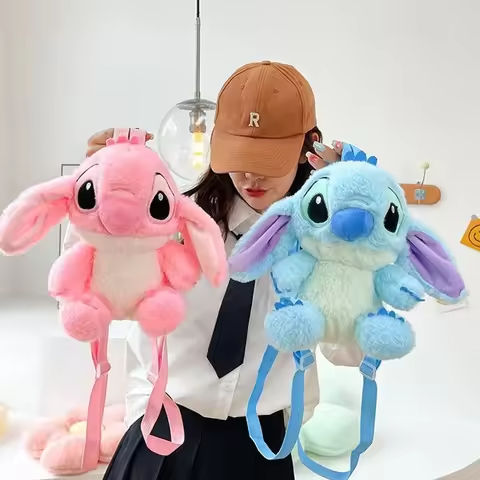New Disney Cartoon Plush Backpack Kawai Stitch Doll Shoulder Bag Autumn And Winter Style Children’S Schoolbag Kindergarten Gifts https://tinyurl.com/2a7j2sy4