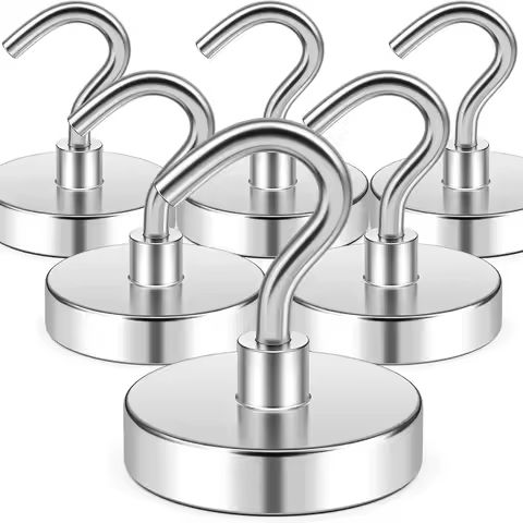 Magnetic Hooks Heavy Duty, N52 Strong Rare Earth Magnetic Hooks for Hanging, Neodymium Magnet with Hooks for Refrigerator, Home https://tinyurl.com/28zhedna