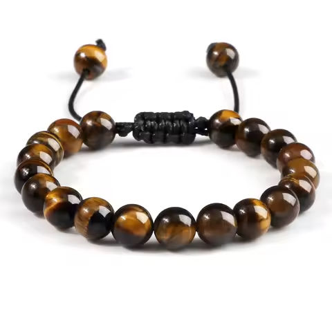 8mm Tiger Eye Stone Beads Bracelet Adjustable Braided Rope Bangles Natural Lava Rock Men Women Yoga Healing Balance Bracelets https://tinyurl.com/2474zo59