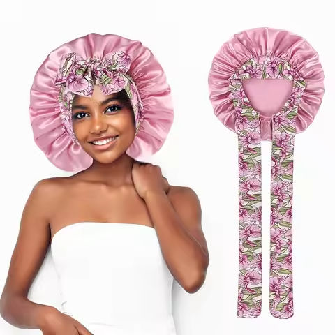 Women’s Lace-up Satin Bonnet With Wide Stretch Ties Band Long Tail Bonnet Satin Cheveux Nuit Silky Sleeping Night Cap Bonnets https://tinyurl.com/297sfb9o