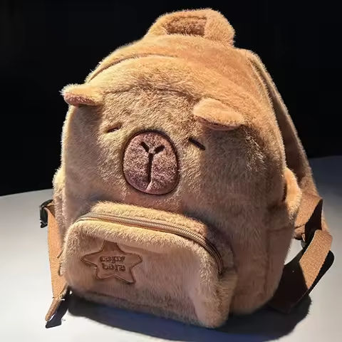 Student School Bag Capibala Plush Capybara Bag Casual All-match Fur Bag Large Capacity Backpack School Bag Mochila https://tinyurl.com/2y2rvsnn