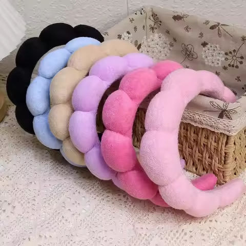 Fashion Microfiber Washing Wristbands Scrunchies Puffy Headband Spa Bubble Headband for Washing Face Makeup Shower Skincare https://tinyurl.com/284othnu
