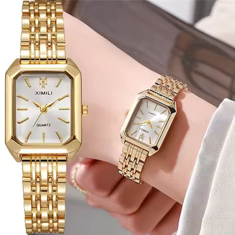 Women’s Fashion Square Watches Gold Alloy Strap 2025 Luxury Ladies Quartz Wristwatches Qualities Female Roman Scale Clock https://tinyurl.com/2xnenqdk