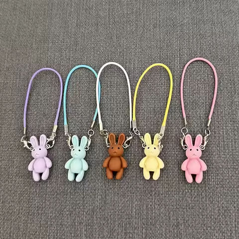 For labubu Cute Cartoon Mini Bunny Pendant Dollhouse Accessories For Plush Doll Neck Decoration Kawaii Rabbit Model Charms Dress https://tinyurl.com/2bccboan
