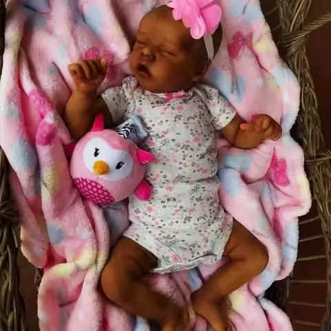 Risbecko 43CM Levi Newborn Baby Doll Reborn Sleeping Soft Silicone Flexible 3D Skin Tone with Visible Veins Hand Paint Hair Doll https://tinyurl.com/2685xq6k