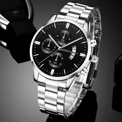 Fashion Mens Watches Luxury Silver Stainless Steel Quartz Wrist Watch Man Business Watch for Men Calendar Clock Reloj Hombre https://tinyurl.com/23ormz5k