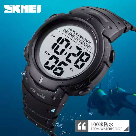 SKMEI Military Watch Sports Fitness Watches 100M Waterproof Digital Wrist Watch For Men 10 Year Battery Alarm Clock Reloj Hombre https://tinyurl.com/2bpxtgbr