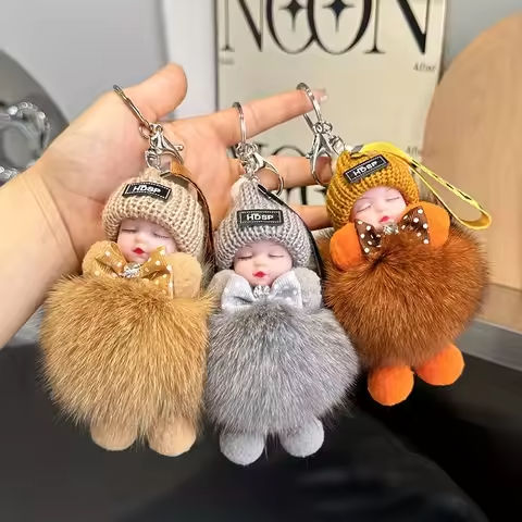 Cute Plush Doll Keychain Real Fox Fur Cute Animal Car/Bag Charm, Couple Gift, Bunny Backpack Clip Wholesale Bulk https://tinyurl.com/26bwpwzb