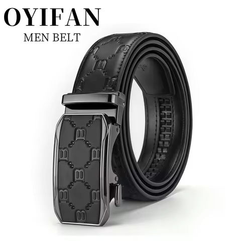 OYIFAN Mens Business Belt High Quality Genuine Leather Belt Men Fashion Printed Design Belts Adjustable Automatic Belt for Men https://tinyurl.com/2yl6bxqm