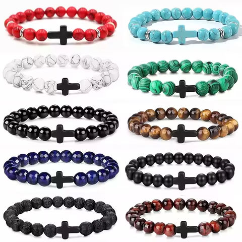Prayer Men Natural Stone Wood Beads Rosary Hematite Cross Bracelets Onyx Meditation Bracelet Women Yoga Jewelry Homme Pulsera https://tinyurl.com/25p7jsd6