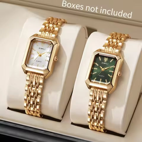 1/2/4PCS Luxury Women Watches Fashion Rectangle Woman Quartz Watch Stainless Steel Band Wristwatches Reloj Mujer(Without Box) https://tinyurl.com/253j4m2x