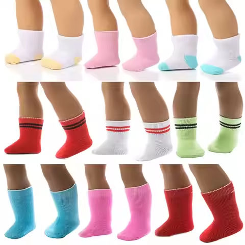 A Pair Of Solid Color Socks For 18-inch American Doll & 43cm Doll,Doll Accessories For New Born Baby Doll Clothes Children Gifts https://tinyurl.com/2awhmrgb