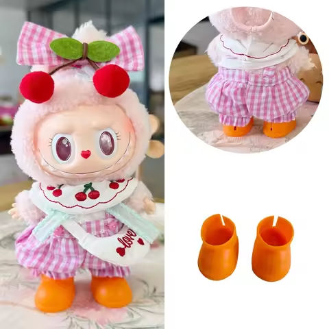Ropa Labubu Doll Clothes Cherry-Themed Hair Accessories & Rainboots Set 15/17cm Plush Doll’S Clothes For 3.0 labubu V1 V2 V3 https://tinyurl.com/25la2vmc