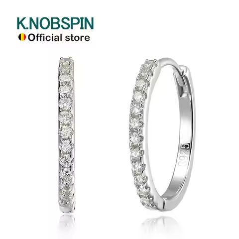 KNOBSPIN D VVS1 Hoop Moissanite Earrings for Women GRA Certified Brilliant Diamond Solid s925 Silver Plated 18k Wedding Earring https://tinyurl.com/276nf7ja