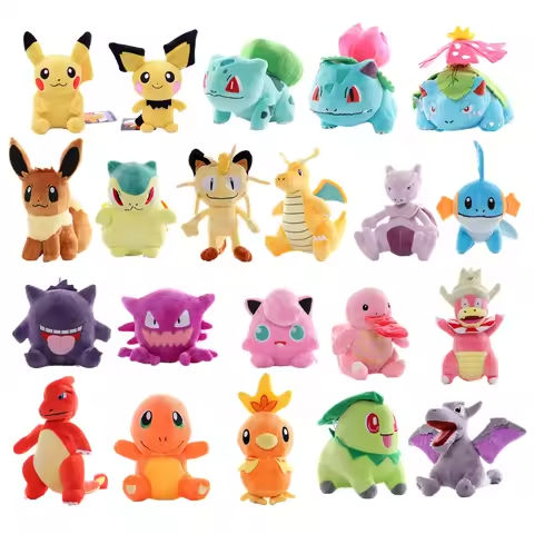 17-26cm Pokemon Plush Toys Pikachu Charmeleon Snorlax Bulbasaur Chikorita Aerodactyl Meowth Anime Cartoon Dolls Children’s Gifts https://tinyurl.com/28qsotkx