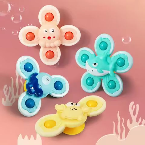 3PCS Suction Cup Spinner Bath Toys For Kids Sensory Stress Relief Spinning Educational Toys Baby Rotating Rattle Fidget Gifts https://tinyurl.com/2czzrvuv