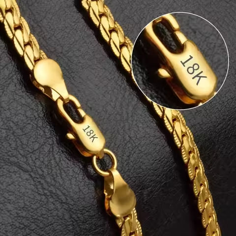 18K Gold color Silver Color 6mm Full Sideways Necklace 8/18/20/24 Inch Chain For Woman Men Fashion Wedding Engagement Jewelry https://tinyurl.com/28jylylw