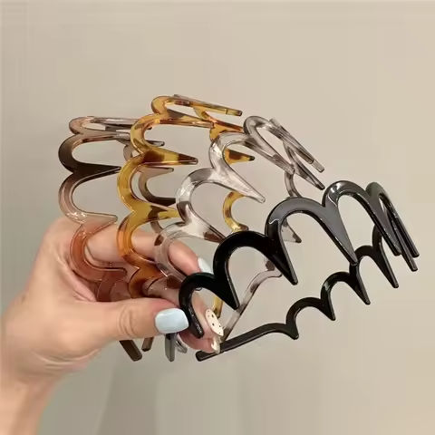 Korean Women Hair Comb Headband Plastic U Shape Hair Hoops Fixed Teeth Non-Slip Fluffy Top Hair Bands Headwear Hair Accessories https://tinyurl.com/26gfzfhg