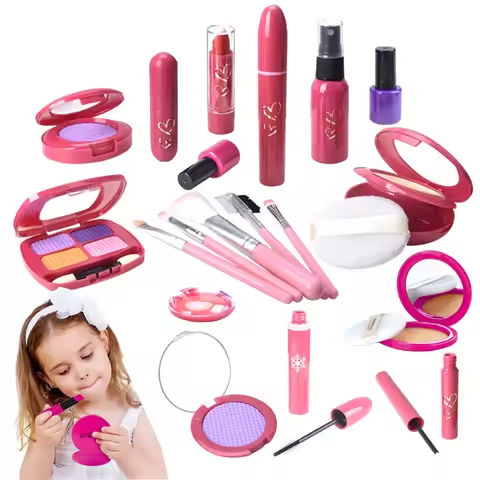 Kids Pretend Play Makeup Game Girls Simulation Lipstick Eyelash Brush Beauty&Fashion Cosmetics non-toxic Toy Birthday Gifts Girl https://tinyurl.com/247p68ot