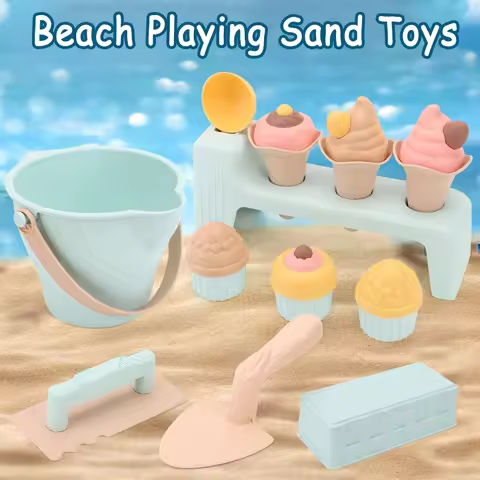 Kid Ice Cream Beach Set Toy Sand Shovel Sandcastle Sandbox Molds Building Kit Summer Fun Outdoor Play Water Sand Travel Toy Gift https://tinyurl.com/2a8msfqq
