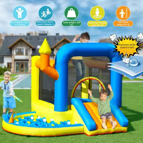 commercial 2.8mX2.5m Inflatable Bounce House Castle Jump House with Slide&Ball Pit for Kids Children’s Playground https://tinyurl.com/27xmqalh