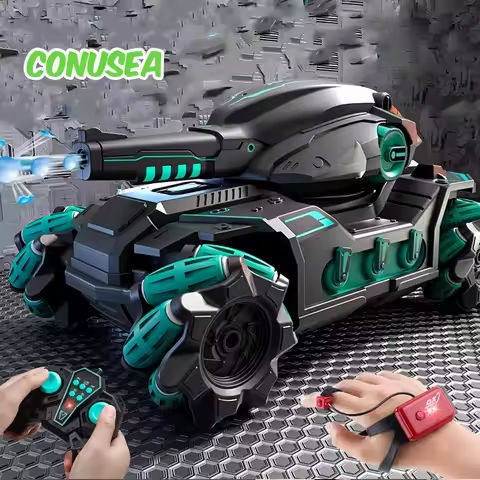 Rc Tank 2.4G Radio Controlled War Tanks Watch Gesture Control Competitive Electric Crawler Car Vehicles Off-Road Buggy Toy Boys https://tinyurl.com/265pv7tx