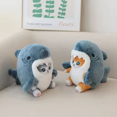 Kawaii Shark Cat Plush Toy Soft Stuffed Colorful Shark Cat Doll Kids Toys Birthday Christmas Gift for Boys Girls https://tinyurl.com/26qdqe5d