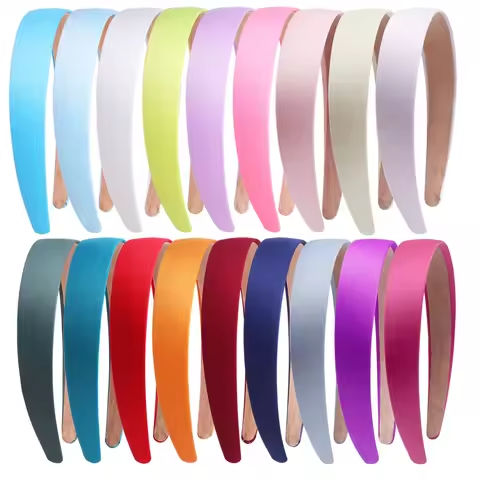 1/2pcs Plain 3CM Wide Satin Headband Girls Fabric Covered Resin Hairbands Plastic Hair Hoop Kids Elastic Bands Hair Accessories https://tinyurl.com/2ywbqbj3