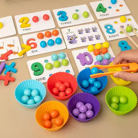 Montessori Wooden Counting Bead Math Toy – Number Matching & Arithmetic Game for Preschoolers Ages 3-5,Fine Motor Skill Learning https://tinyurl.com/2xj8osae
