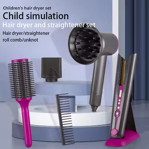 Pretend Play Hairdressing Hair Kid Toys Beauty Salon Set Electric Hair Dryer Combs Family Stylist Fun Toy Birthday Gift for Girl https://tinyurl.com/247myagb