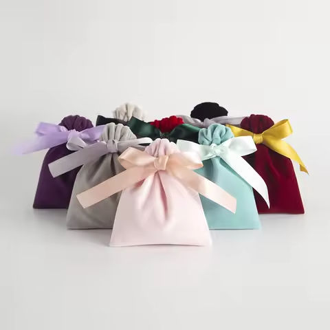 10pcs Bulk 10x12cm Jewelry Packing Ribbon Velvet Bags Gift Display Packing Storage Wedding Travel Candy Drawstring Dust Pouches https://tinyurl.com/26zbr4zj